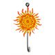 Handpainted Sun Design Iron Wall Hook with Traditional Indian Art